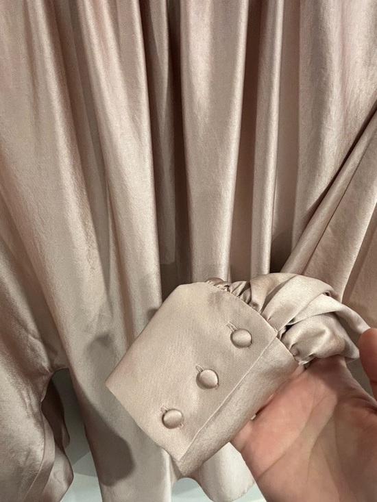 Trina Turk Champagne Satin Beaded High-Neck Mini Dress - Picture 5 of 10